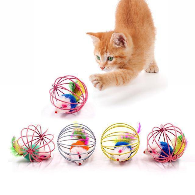 Cat Toy Stick Feather Wand With Bell Mouse Cage Toys freeshipping - RETAILSECOND
