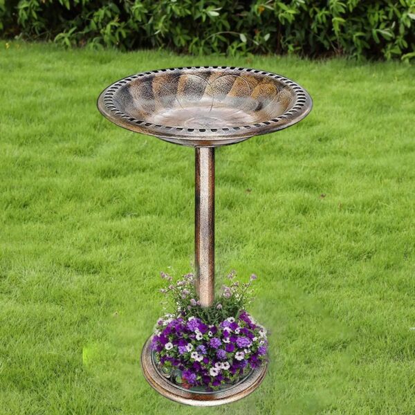 Antique Style Garden Bird Bath | Weather Resistant | 28 Inch Outdoor Birdbaths