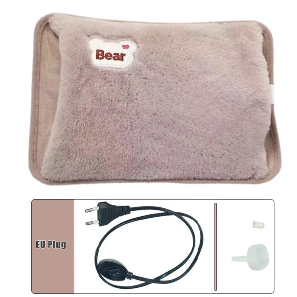 Rechargeable Plush Hot Water Bottle Electric Hand Warmer & Heating Pad (EU Plug)