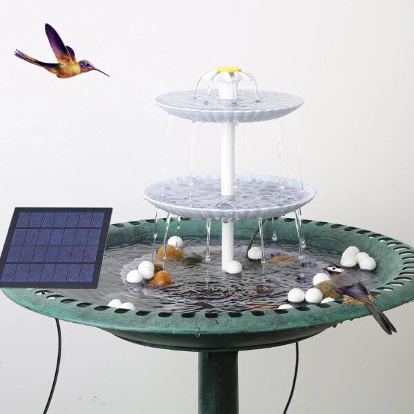 3 Tiered Solar Bird Bath | Solar Powered Fountain | Bird Feeder