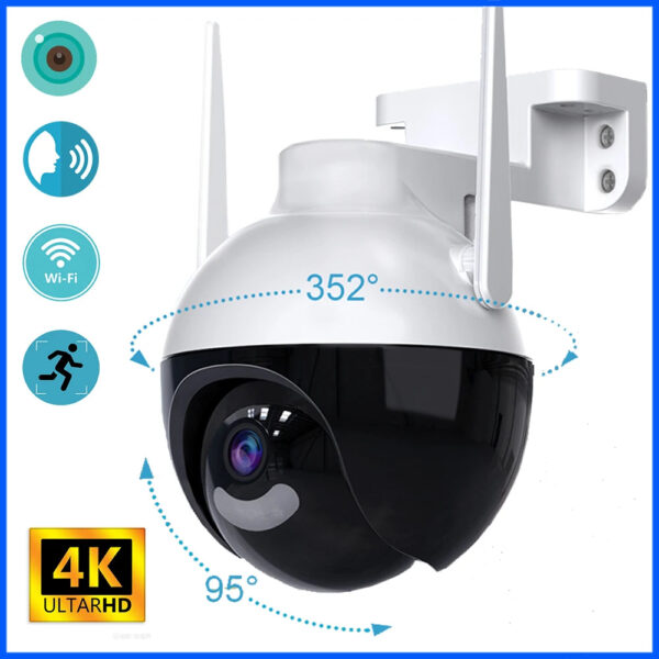 8MP PTZ WiFi IP Camera | 4K AI Detection & Color Night Vision