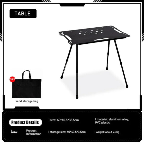 WESTTUNE Camping IGT Tactical Table | Lightweight, Adjustable, and Multi-functional