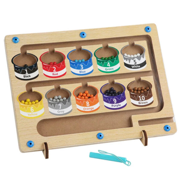 Children Montessori Toy: Magnetic Pen Moving Ball Game - Lee’s Sharing