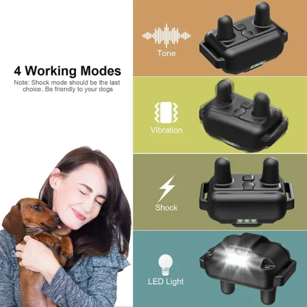 800m Electric Dog Training Collar Detachable Bark Rechargeable Anti Barking Shock Vibration Reflective Collar for All Dogs Pet - Image 2