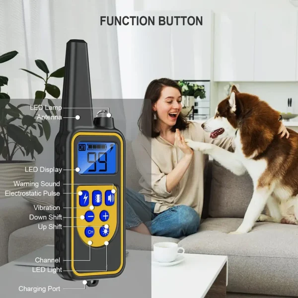 800m Electric Dog Training Collar Detachable Bark Rechargeable Anti Barking Shock Vibration Reflective Collar for All Dogs Pet - Image 5