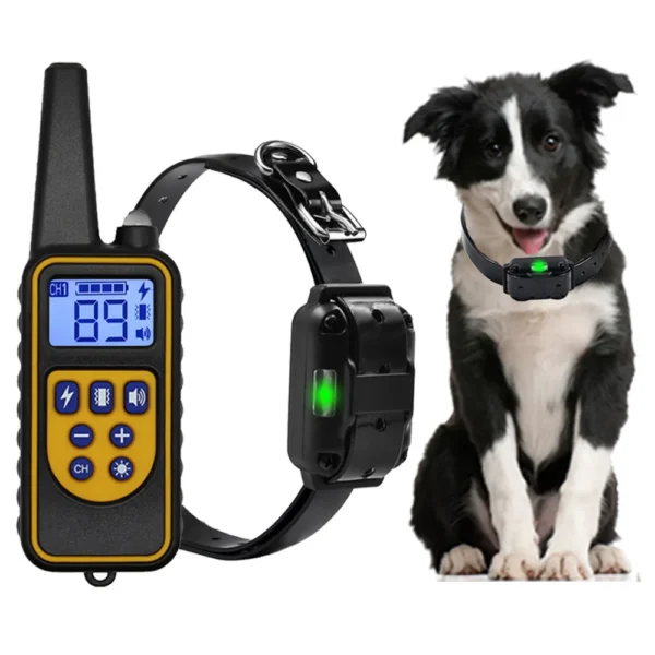 800m Electric Dog Training Collar Detachable Bark Rechargeable Anti Barking Shock Vibration Reflective Collar for All Dogs Pet